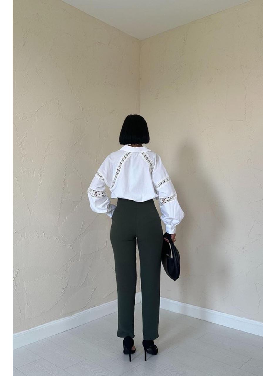 Haki Pensli Ve Dar Paça Pantolon