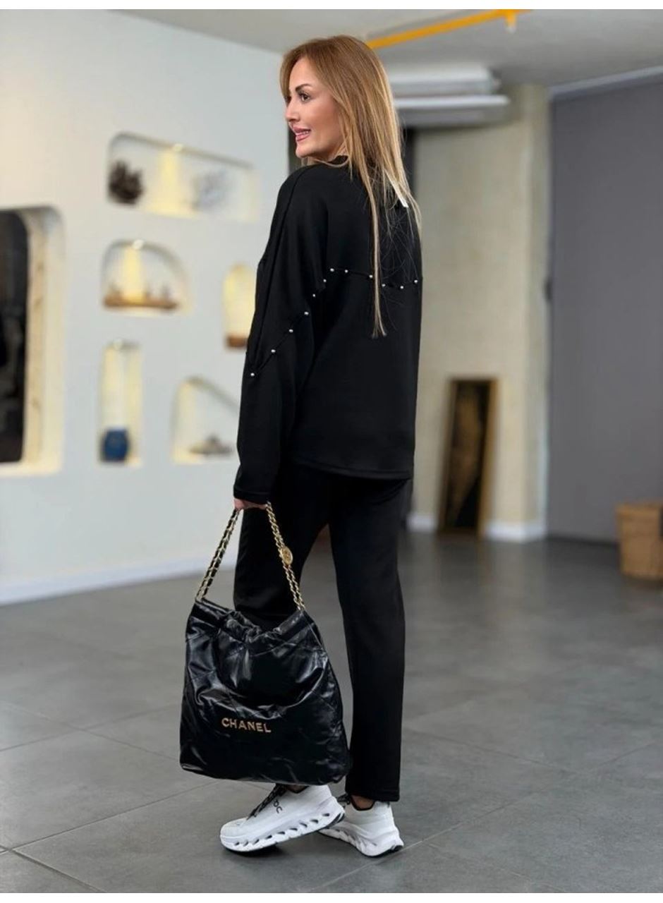 Kadın Inci Detay Modal Kumaş Ikili Takım