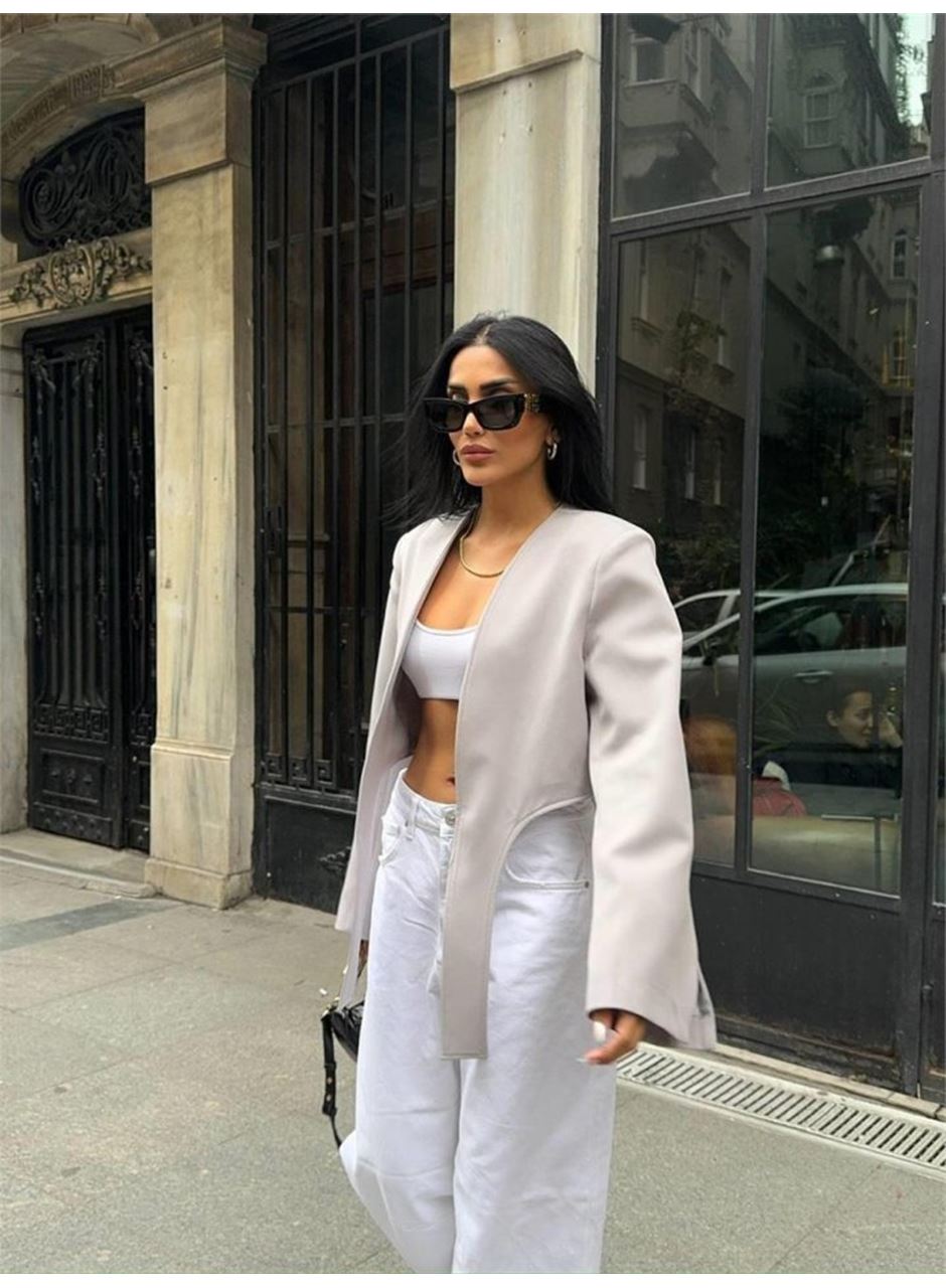 CROP CEKET BAĞLAMA KUYRUKLU - Gri