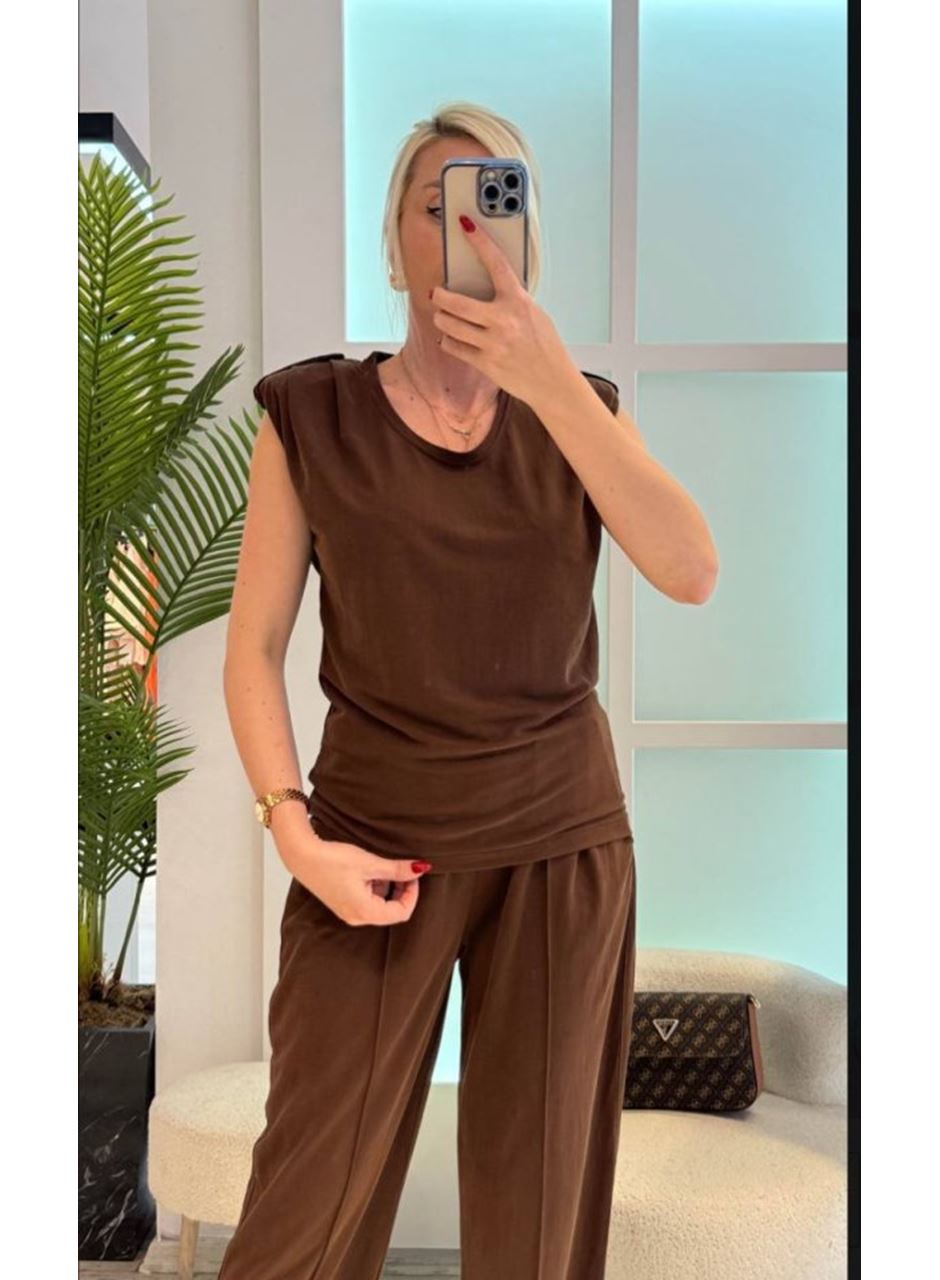 Kadın Vatkalı Düşük Kol Rahat Kesim İkili Takım