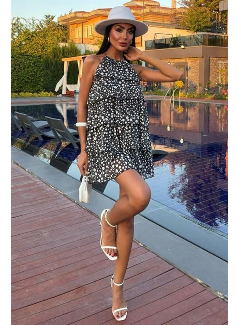 Fırfırlı Şifon Elbise 2905-08