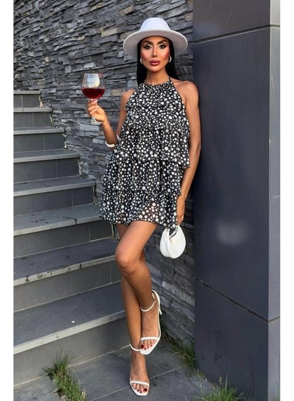 Fırfırlı Şifon Elbise 2905-08