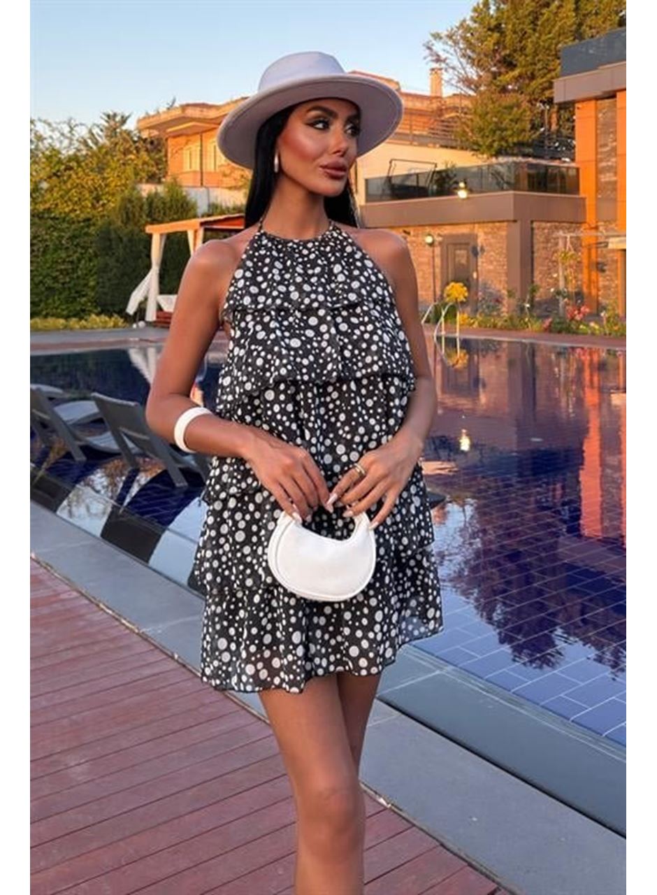 Fırfırlı Şifon Elbise 2905-08