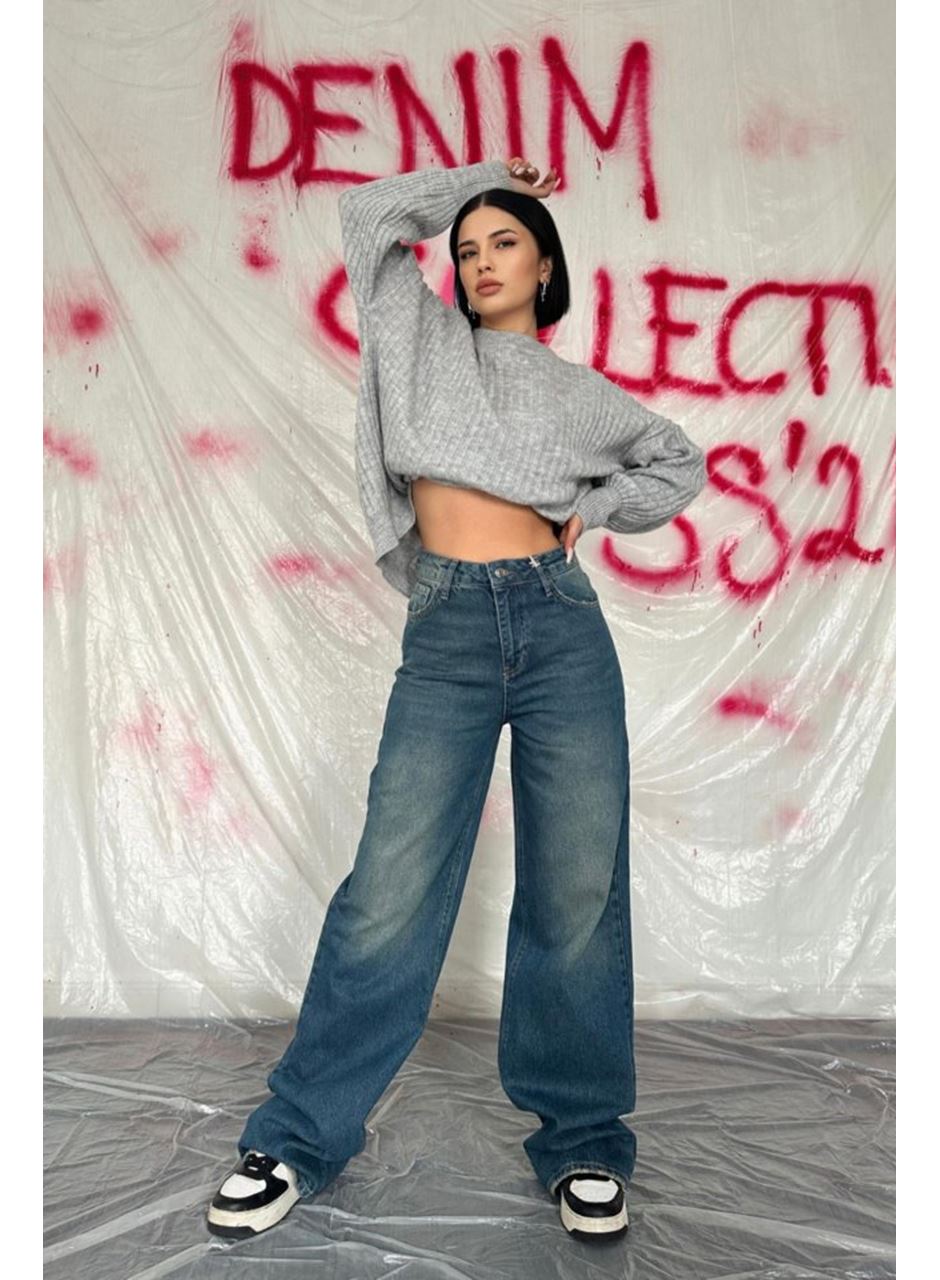 Lacivert Comfy Jeans Pantolon