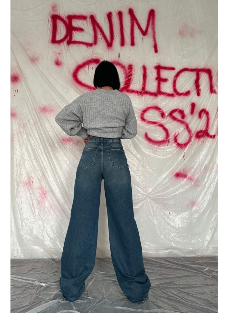 Lacivert Comfy Jeans Pantolon