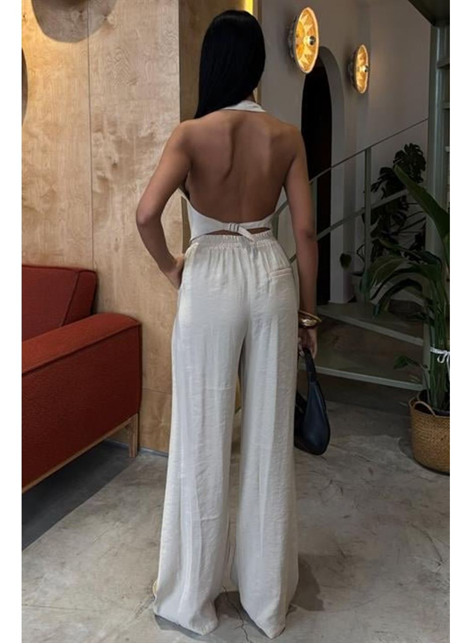 Halter Yaka Yelekli Modal Takım 10144