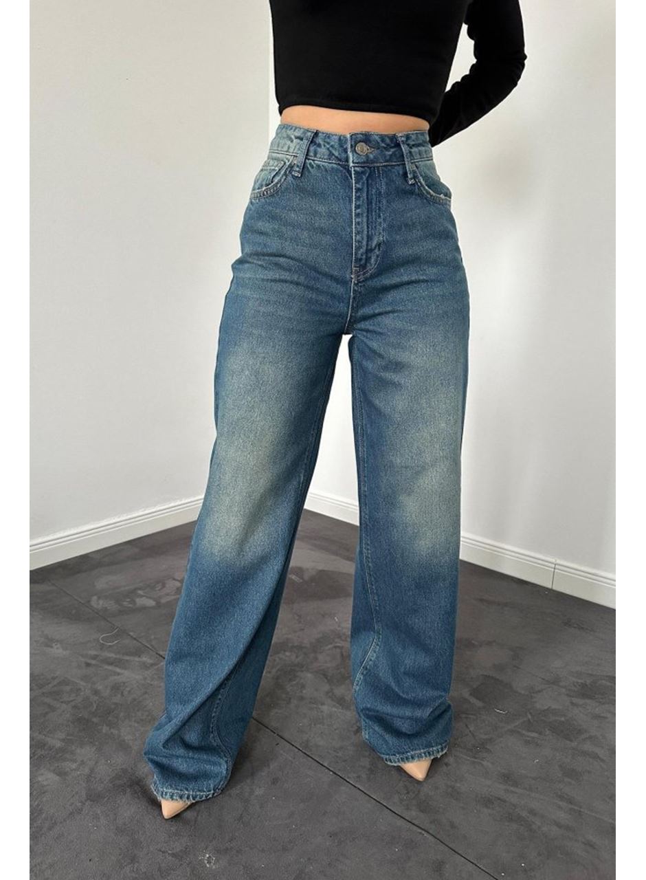 Lacivert Comfy Jeans Pantolon