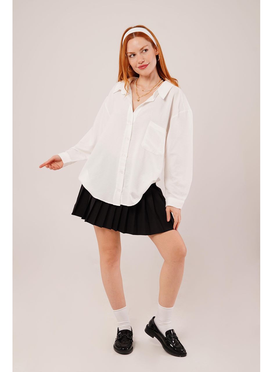 Basic Oversize Beyaz Gömlek