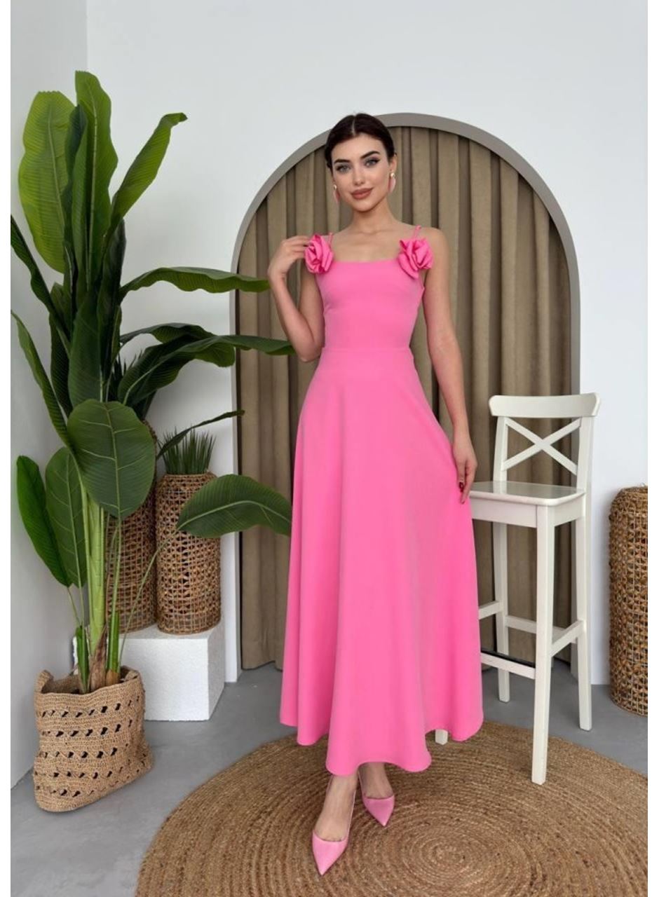 Matilda Gül İp Askılı Elbise