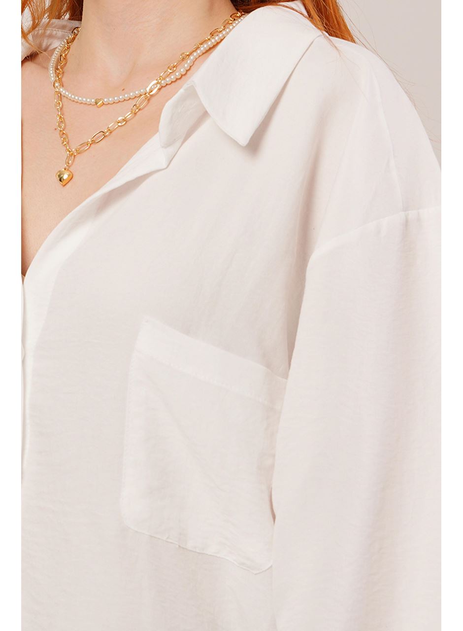 Basic Oversize Beyaz Gömlek