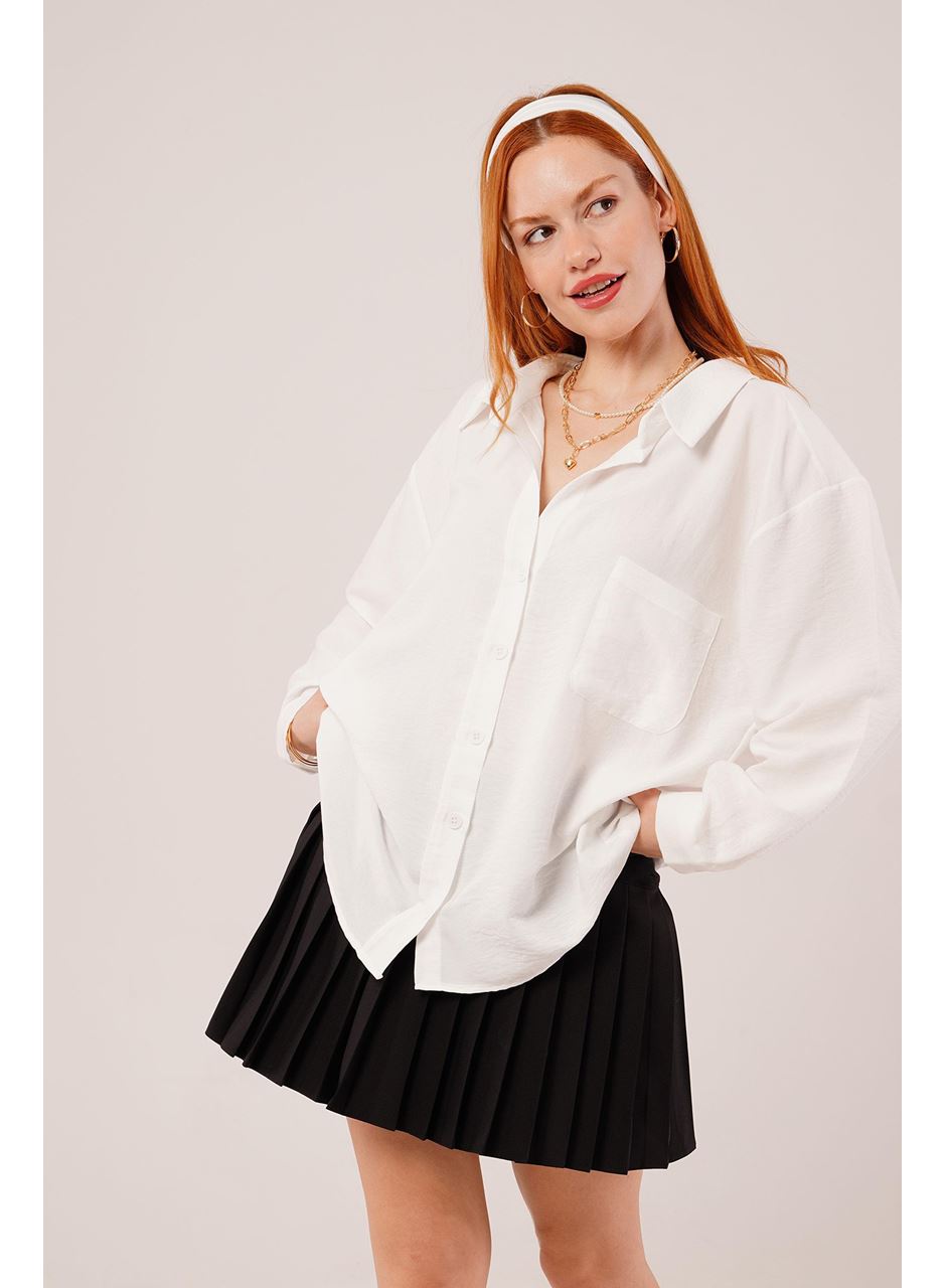 Basic Oversize Beyaz Gömlek