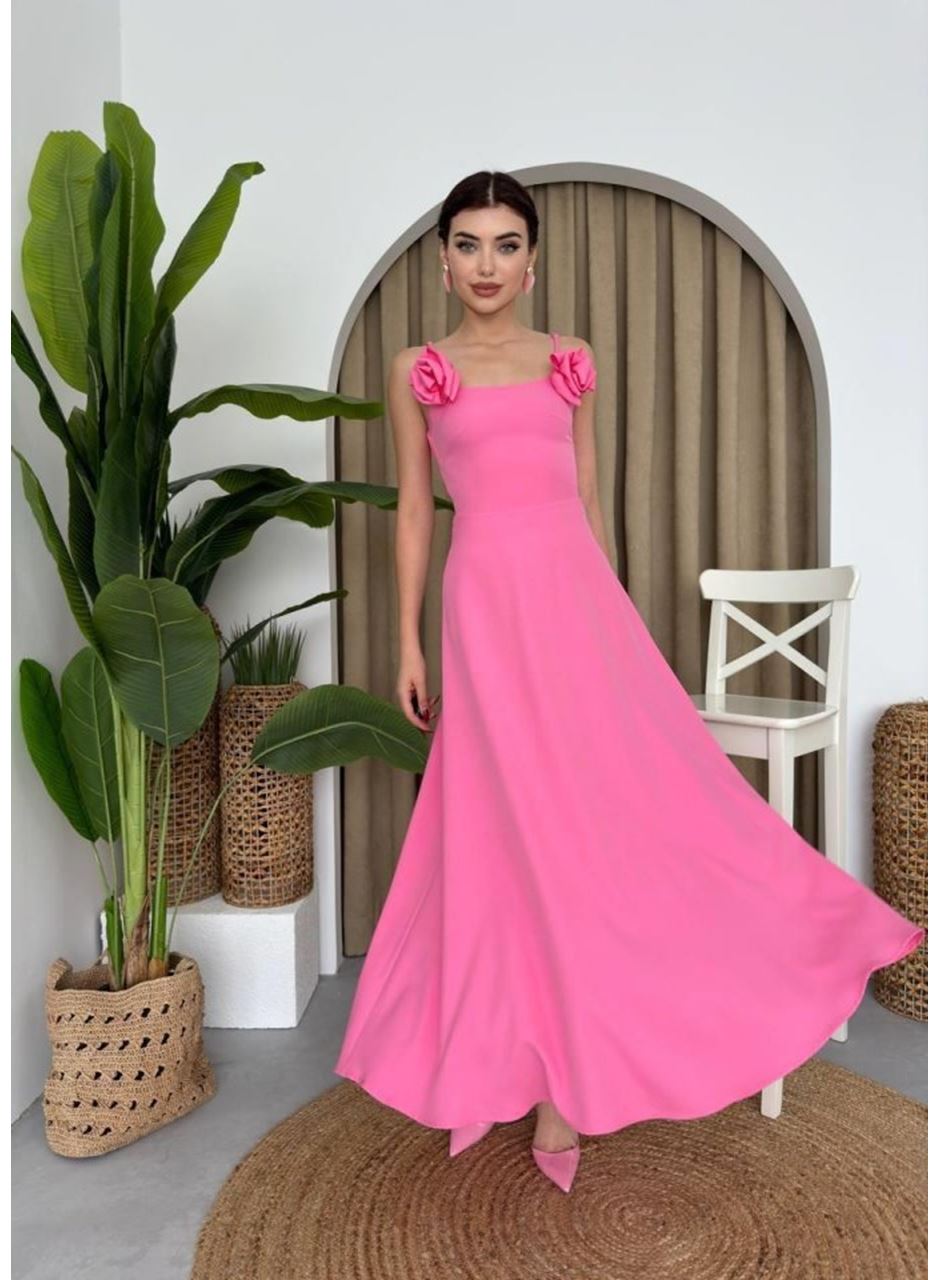 Matilda Gül İp Askılı Elbise