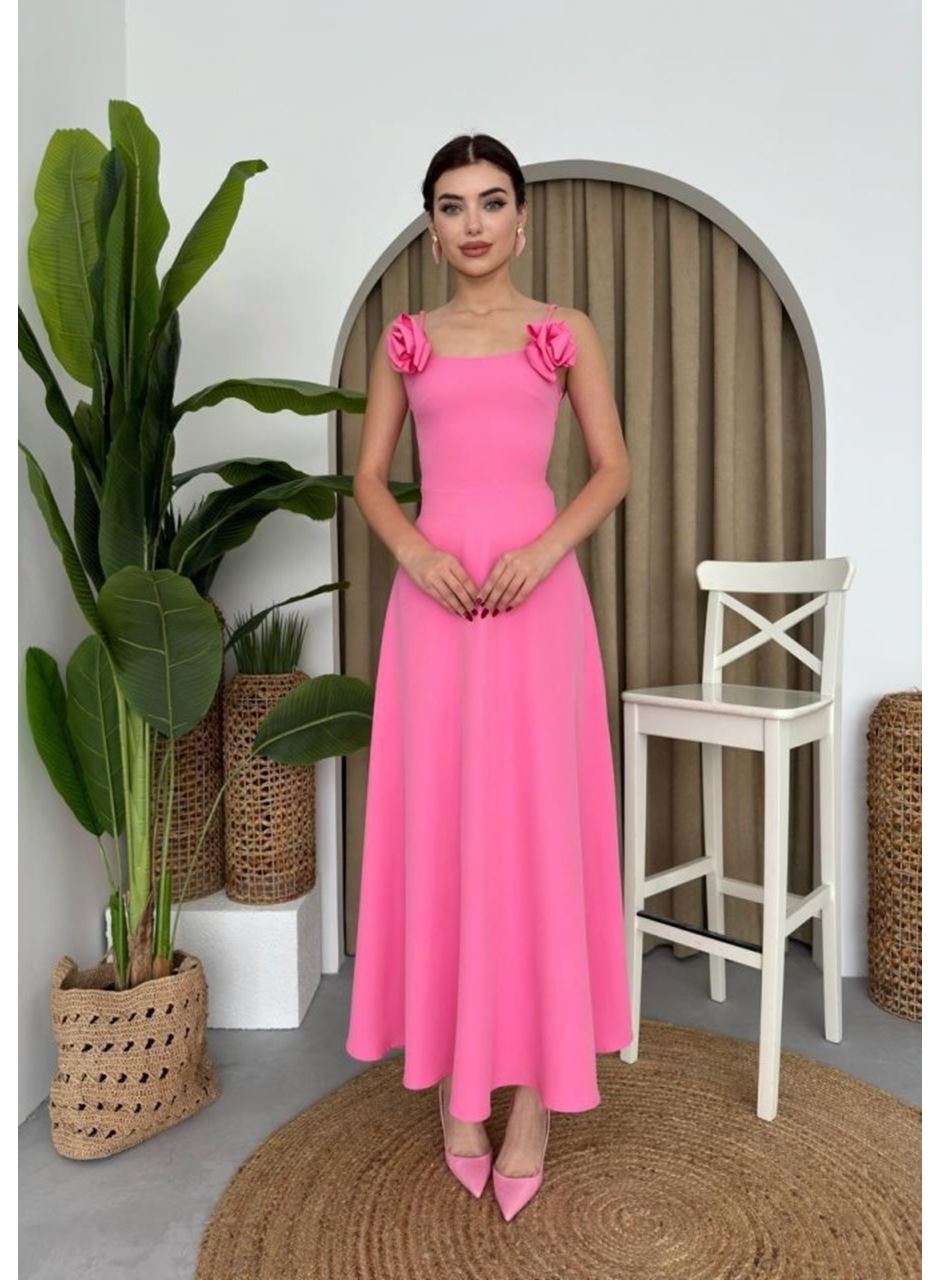 Matilda Gül İp Askılı Elbise