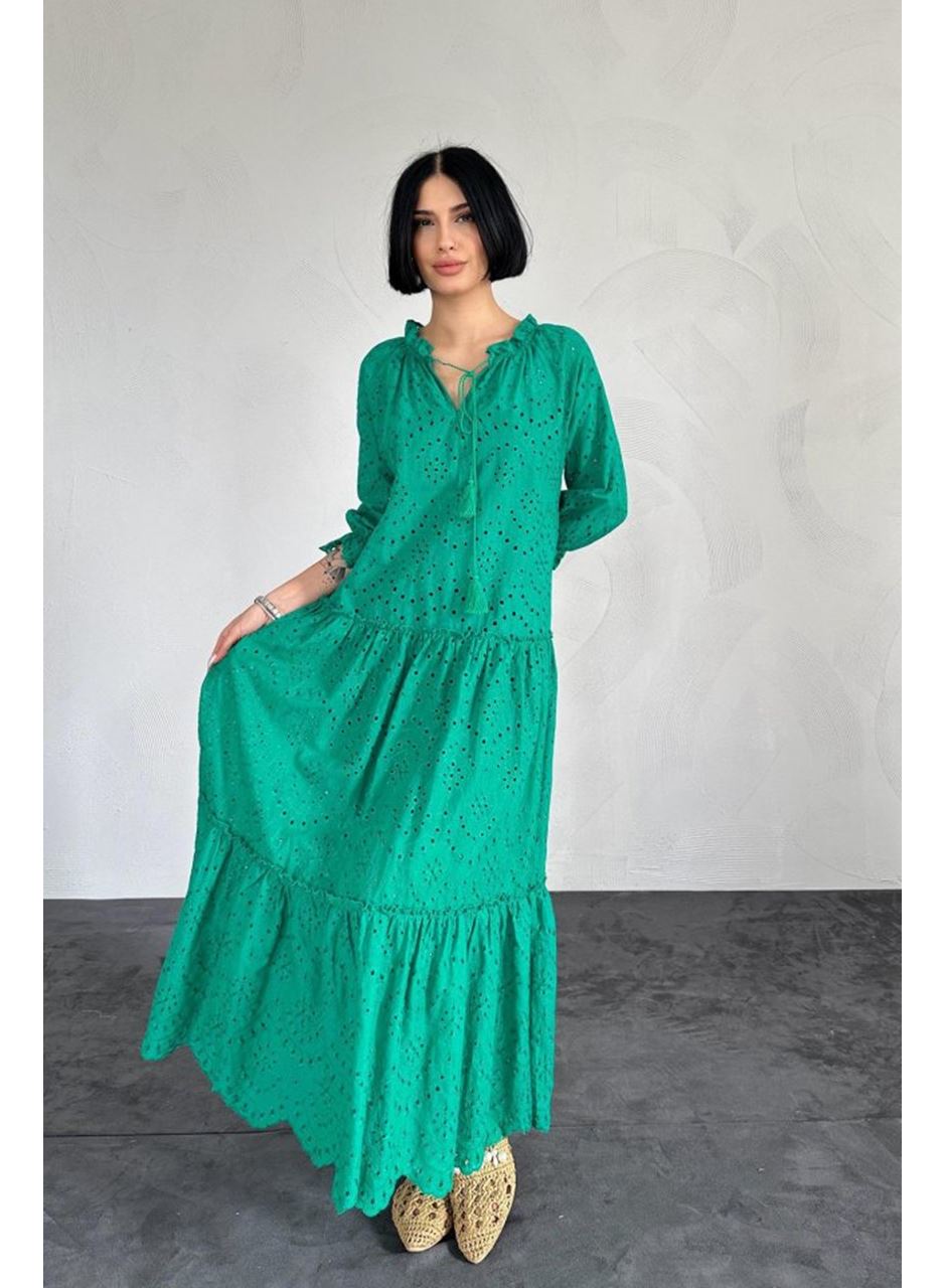 Yeşil Dantelli New Elbise