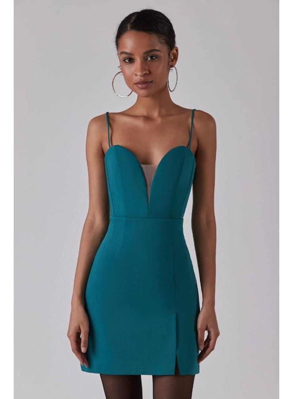 Kadın Derin V Yaka Sırt Dekolteli Fırsat Ürün Mini Elbise