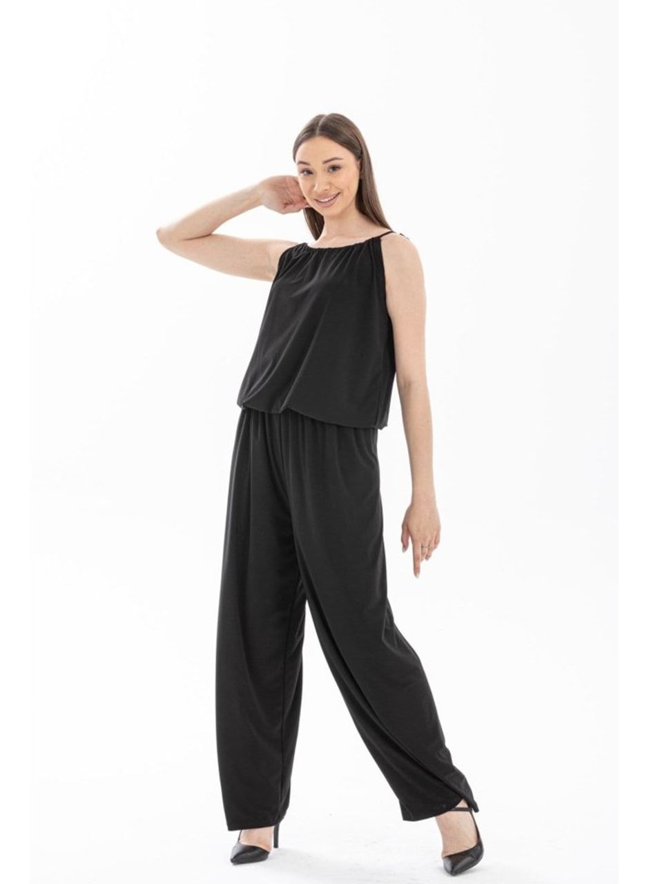 Kadın Rahat Kesim Askılı Bol Paça Sandy Kumaş Fırsat Ürün Tulum-Elbise