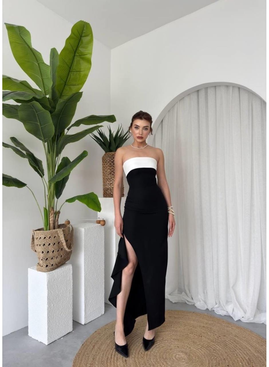 Terk Yırtmaç Detaylı Elbise