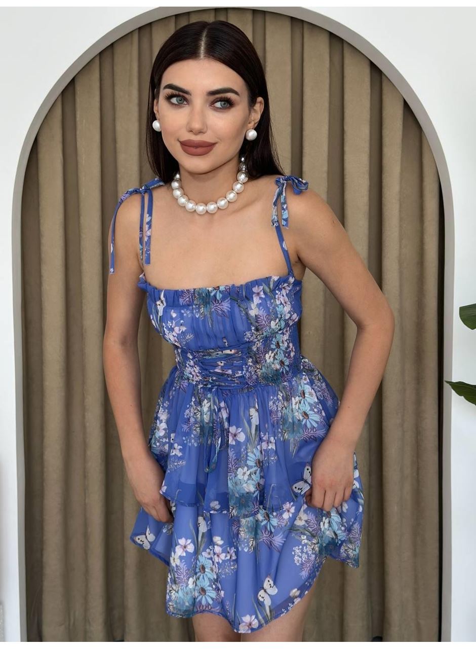 Venlo Beli Lastikli İp Askılı Elbise