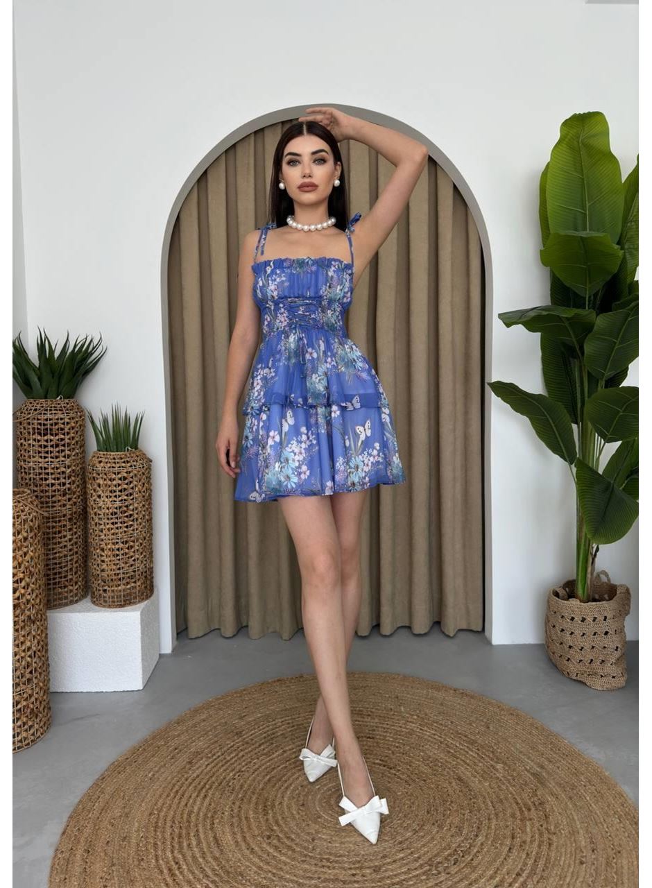 Venlo Beli Lastikli İp Askılı Elbise