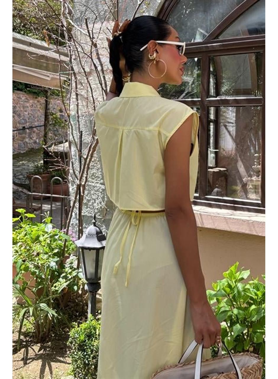 Göbeği Halka Detaylı Midi Boy Elbise 2896