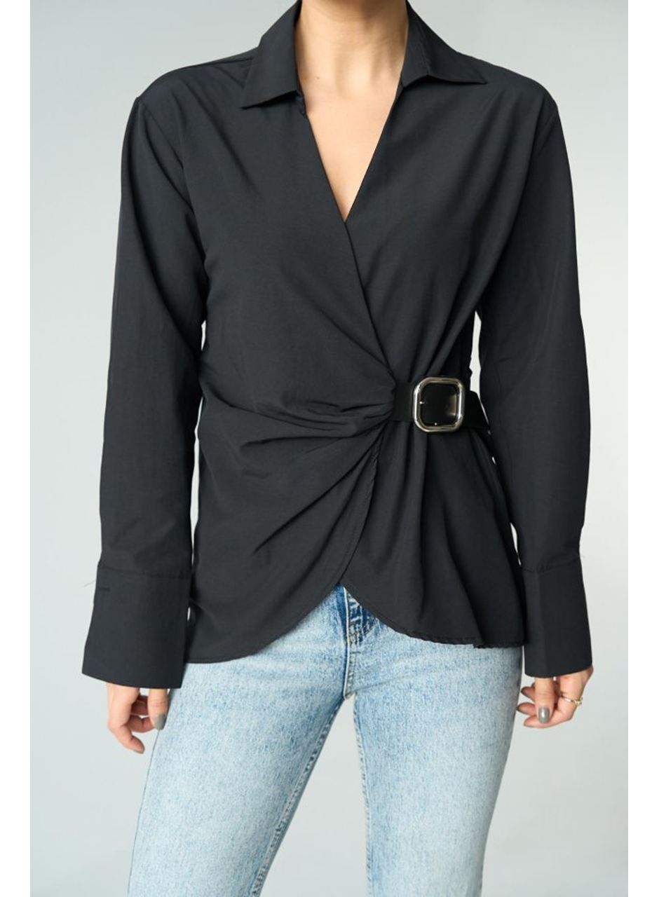 Kemerli Gömlek - Siyah