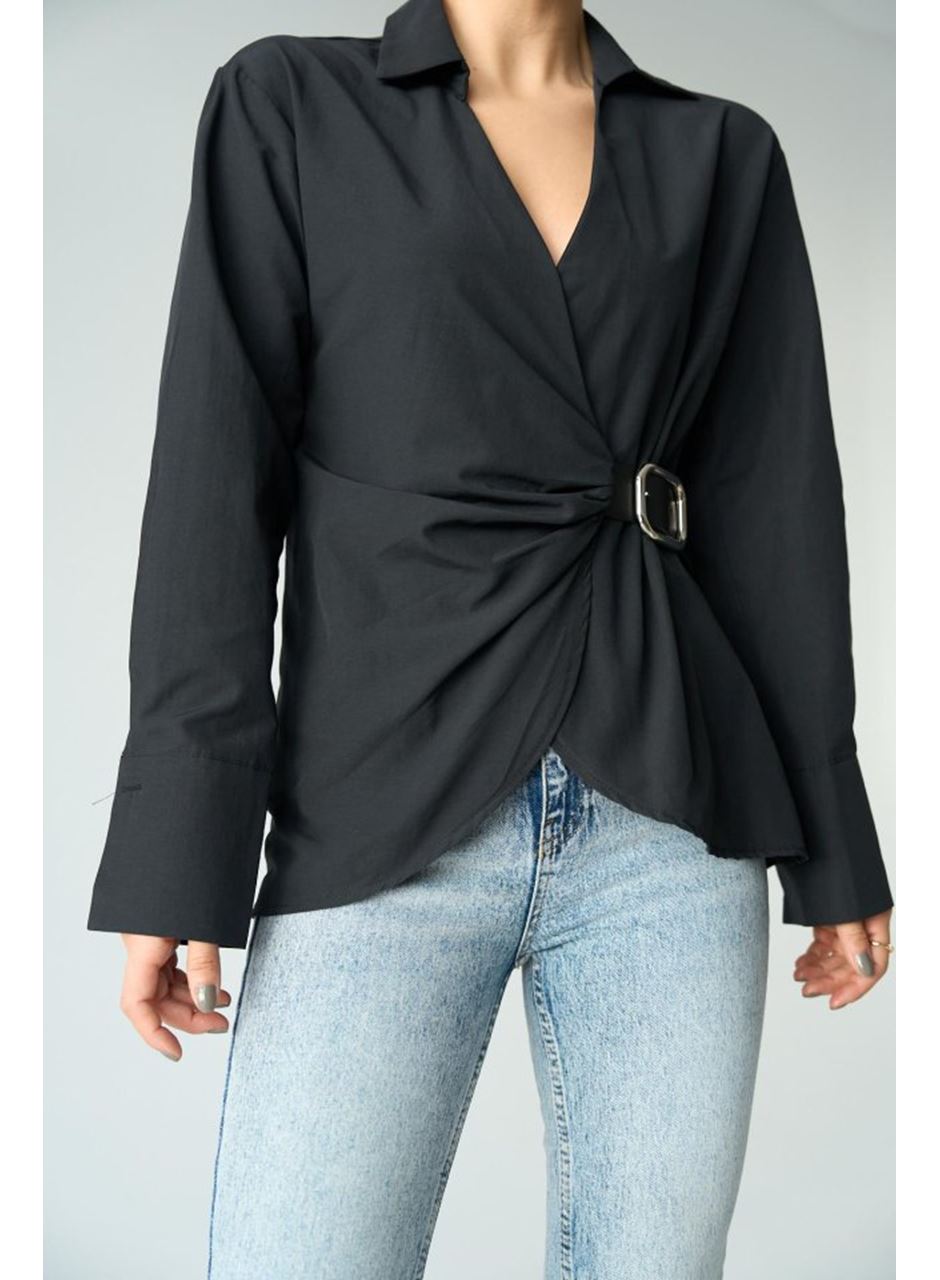 Kemerli Gömlek - Siyah