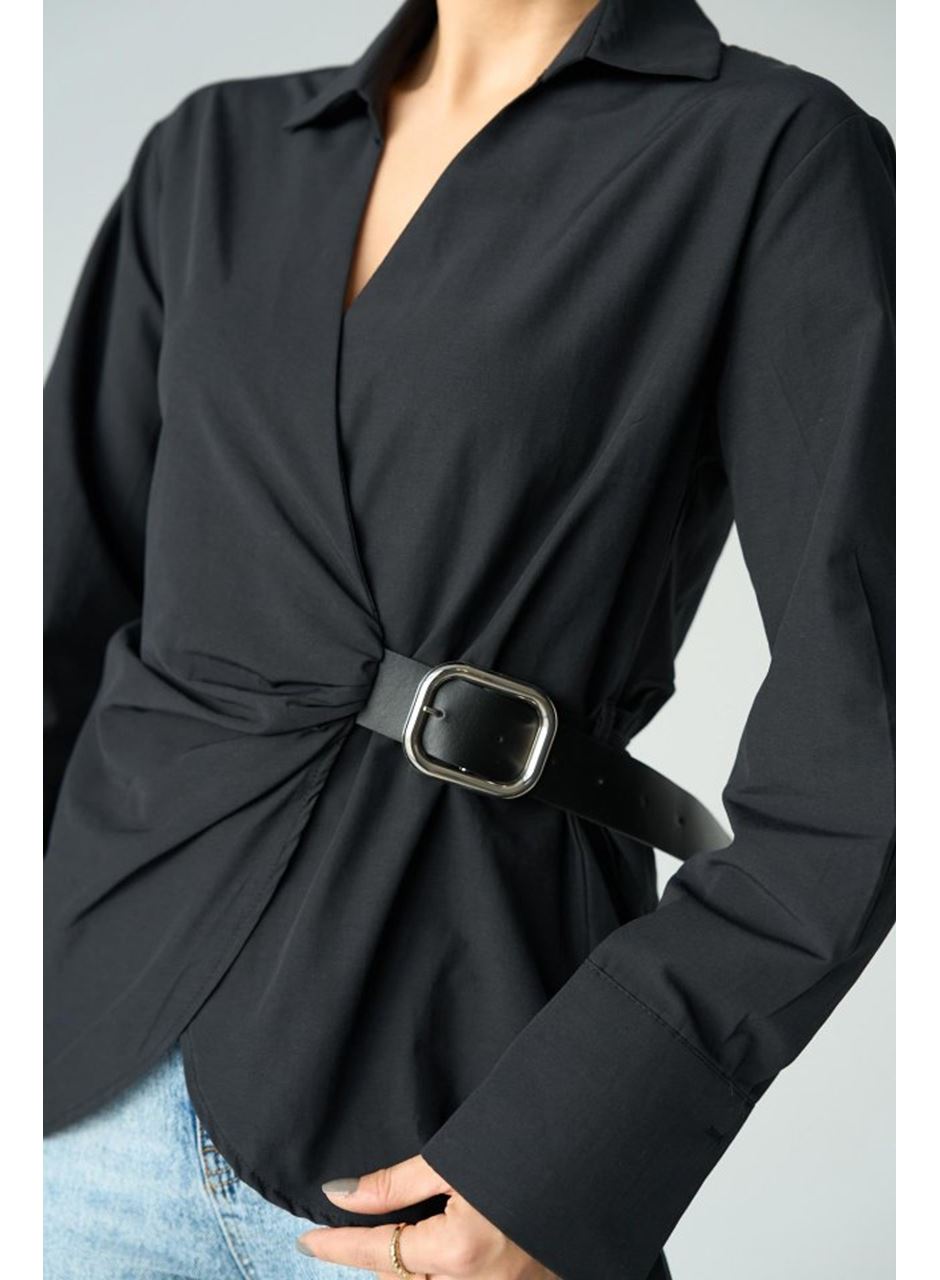 Kemerli Gömlek - Siyah
