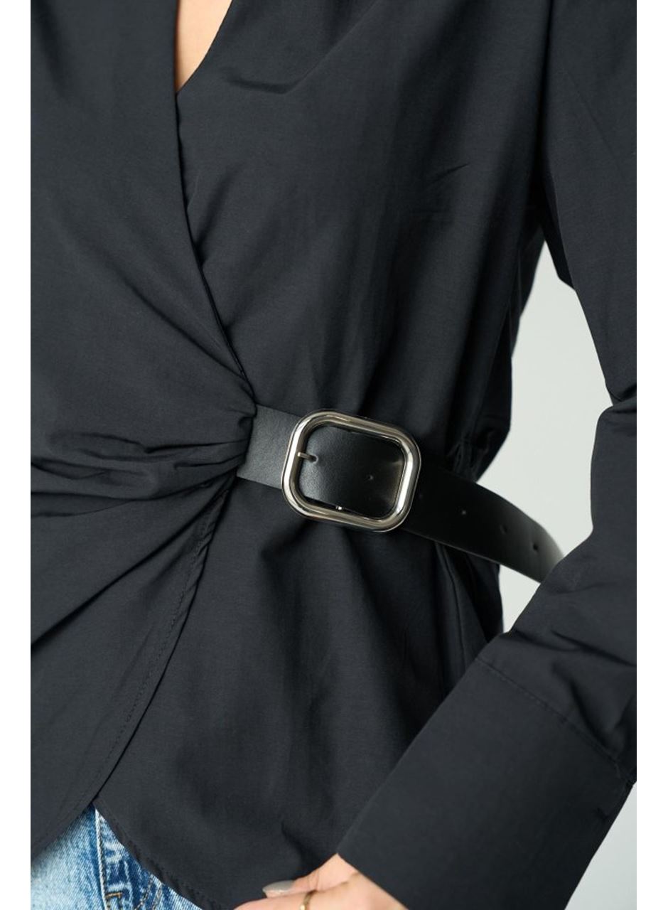 Kemerli Gömlek - Siyah