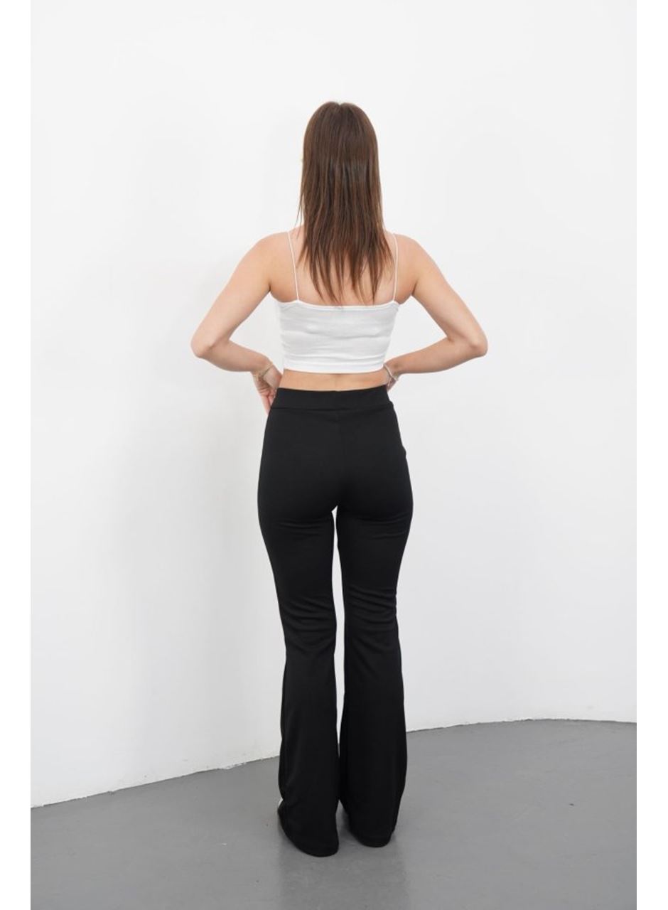 Kadın Yüksek Bel Krep Kumaş Bol Paça Pantolon