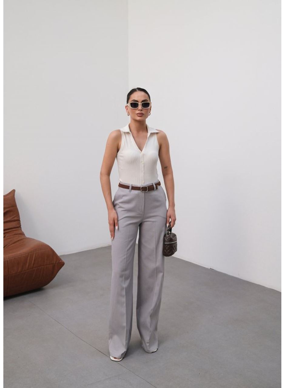 Keten Kemerli̇ Ve Dökümlü Palazzo Pantolon (Kemer Dahi̇l)