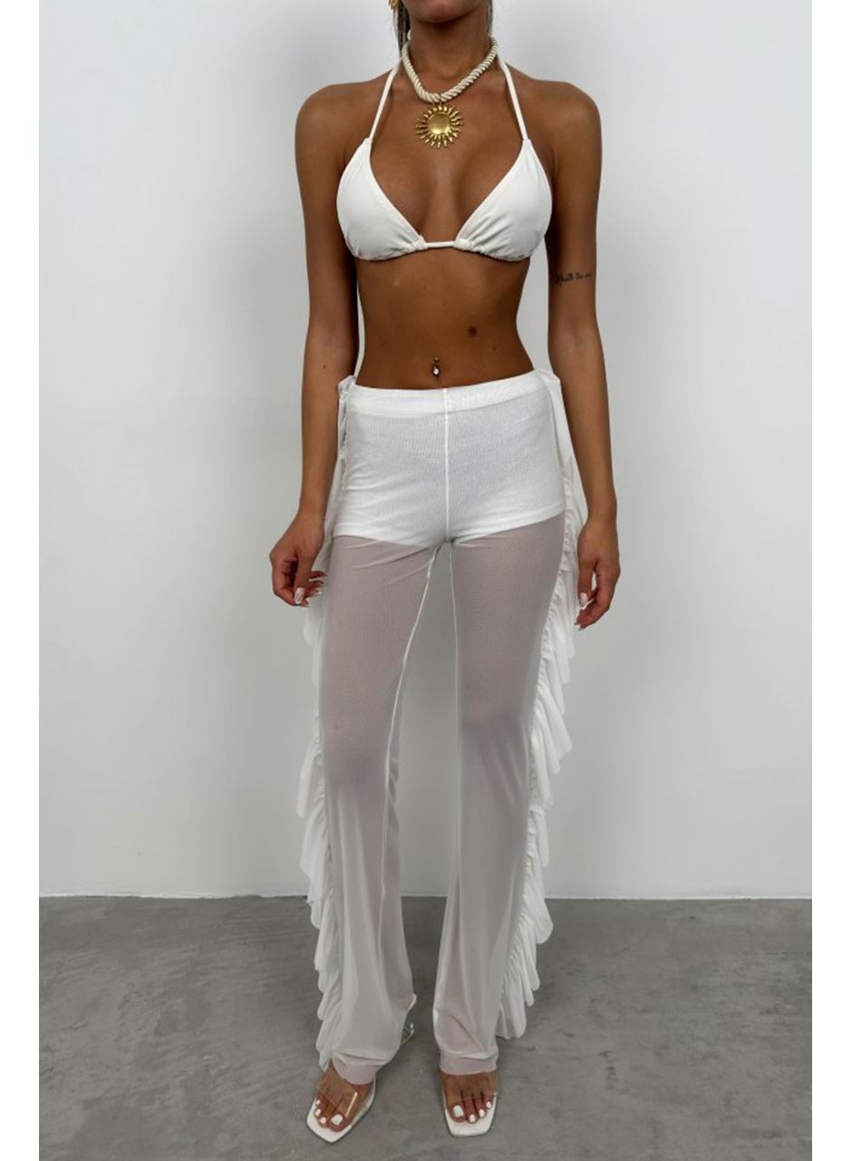 Katlı Transparan Pantolon
