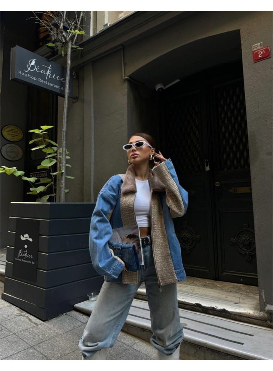 CHANEL GARNİLİ KOT MONT - Bej