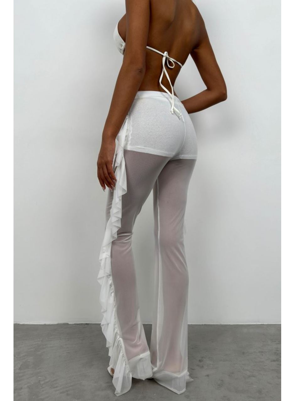 Katlı Transparan Pantolon