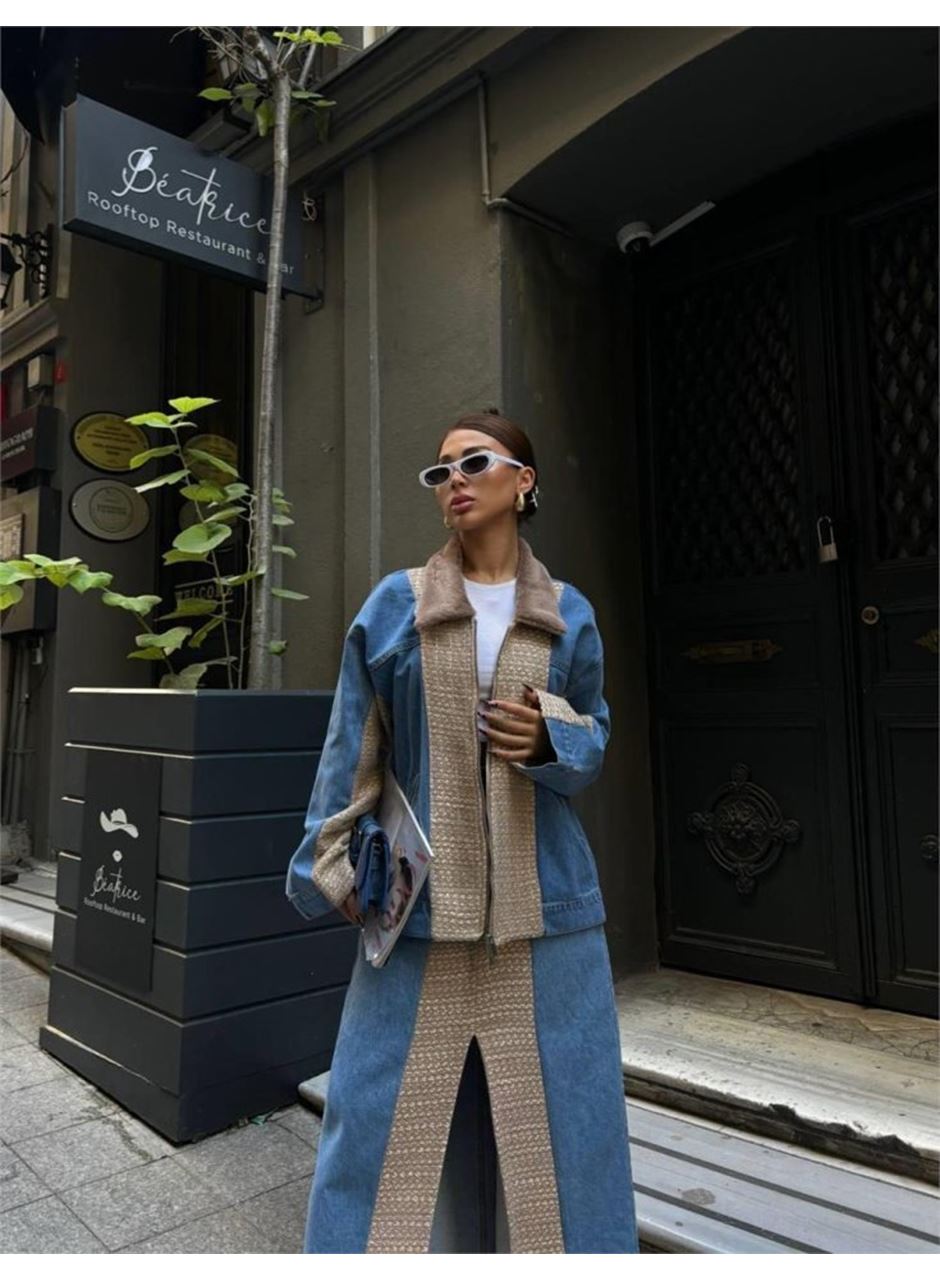 CHANEL GARNİLİ KOT MONT - Bej