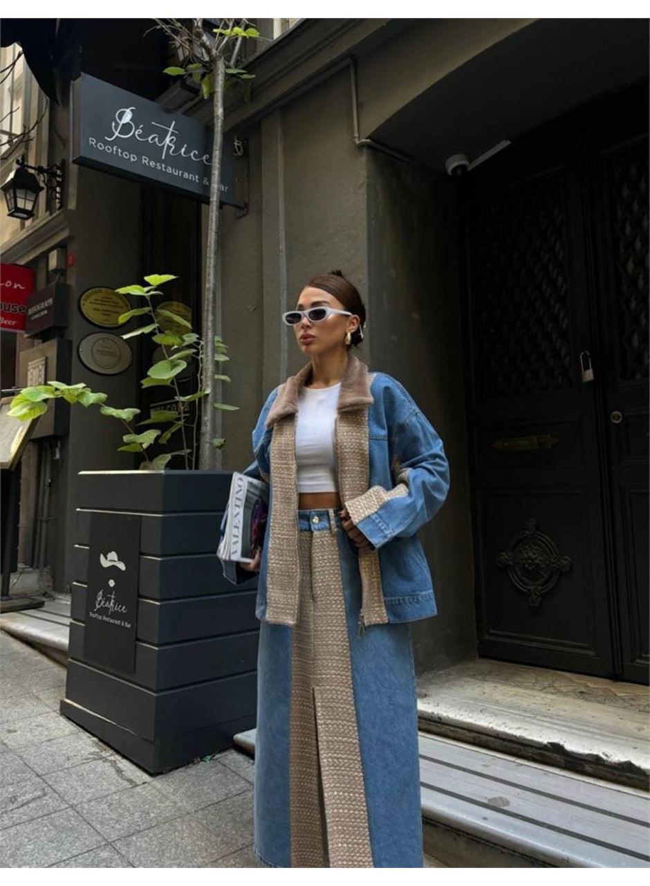 CHANEL GARNİLİ KOT MONT - Bej