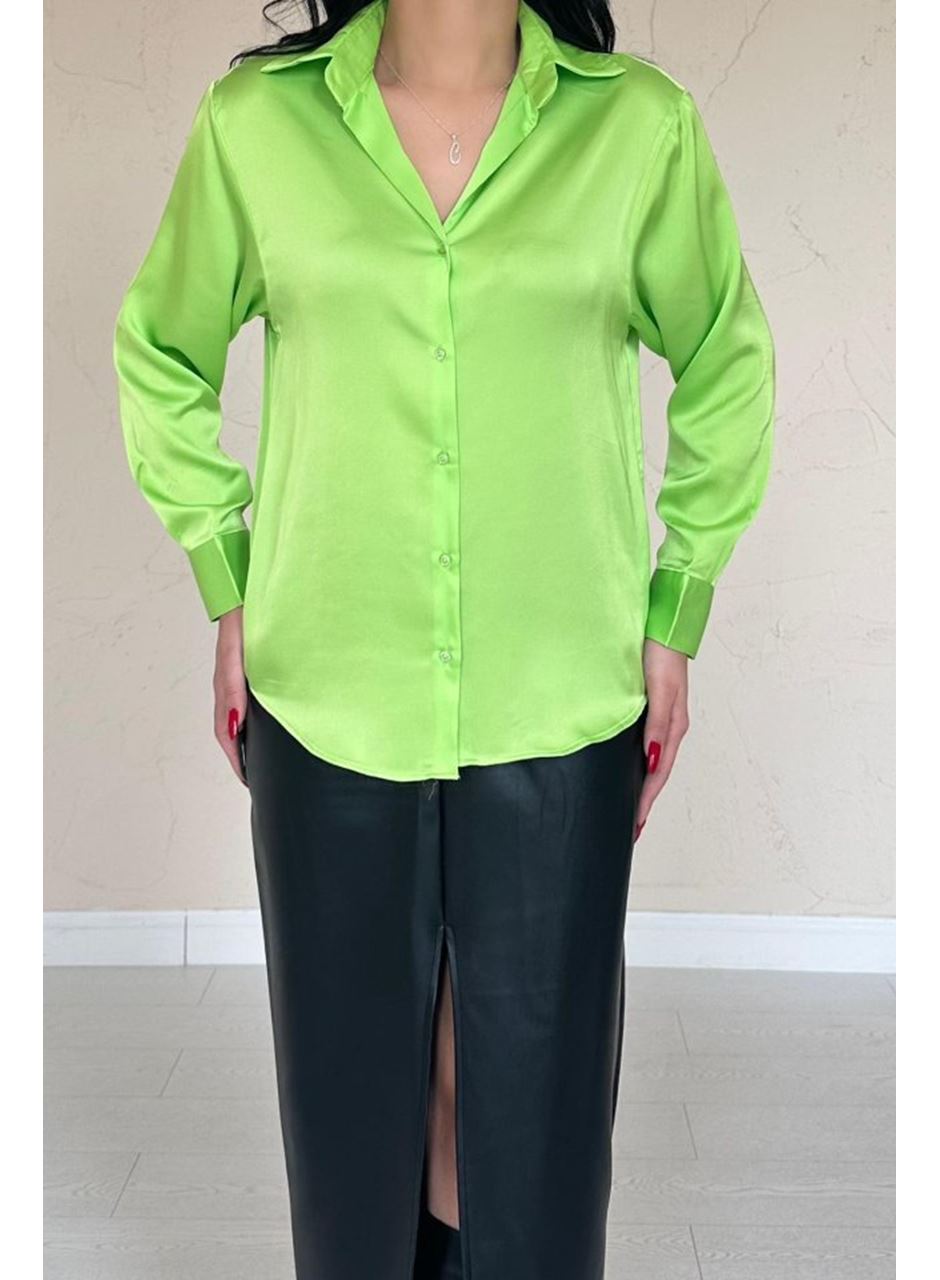 Neon Saten Gömlek