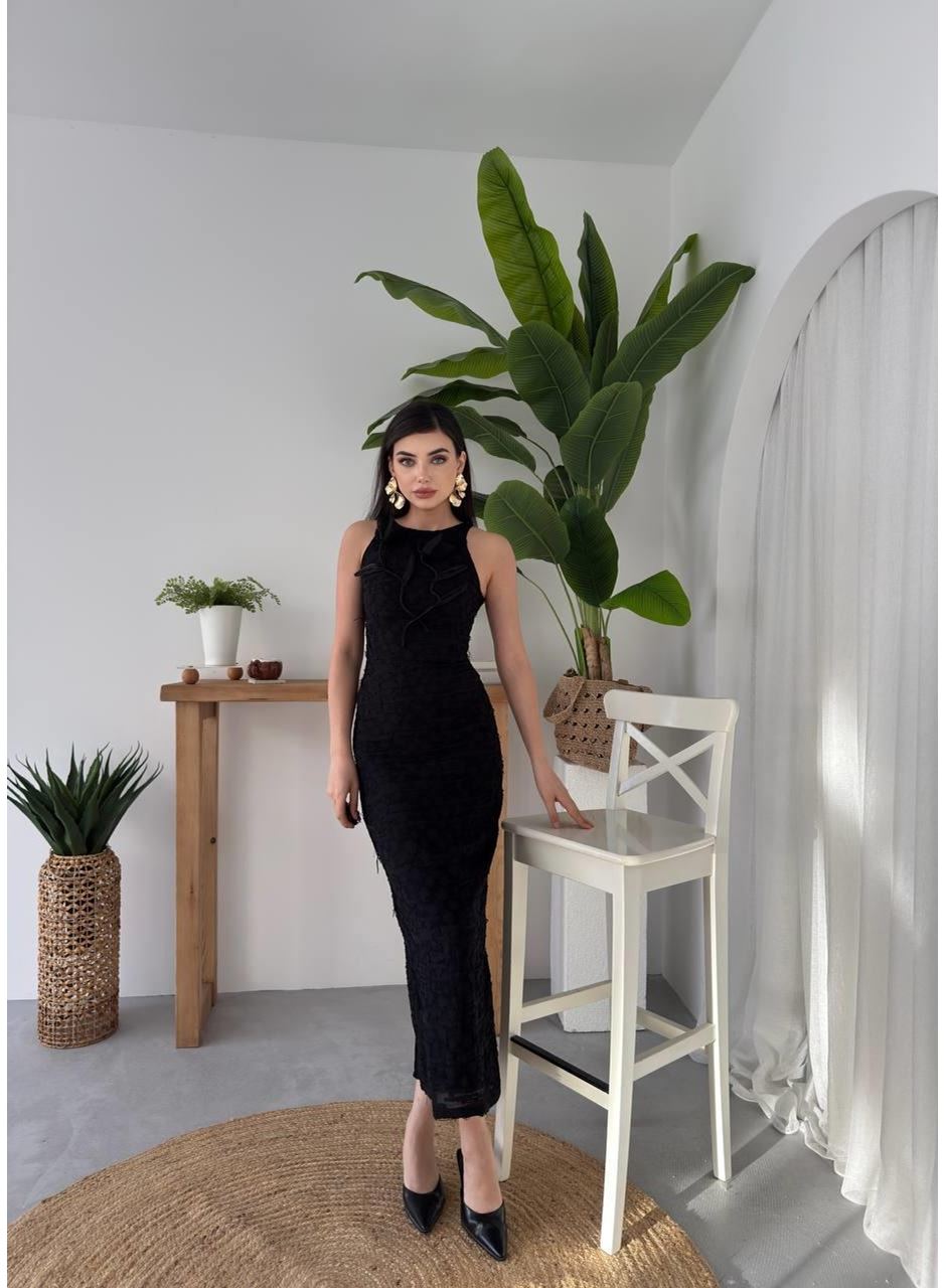 Lers Çiçek Detaylı Elbise