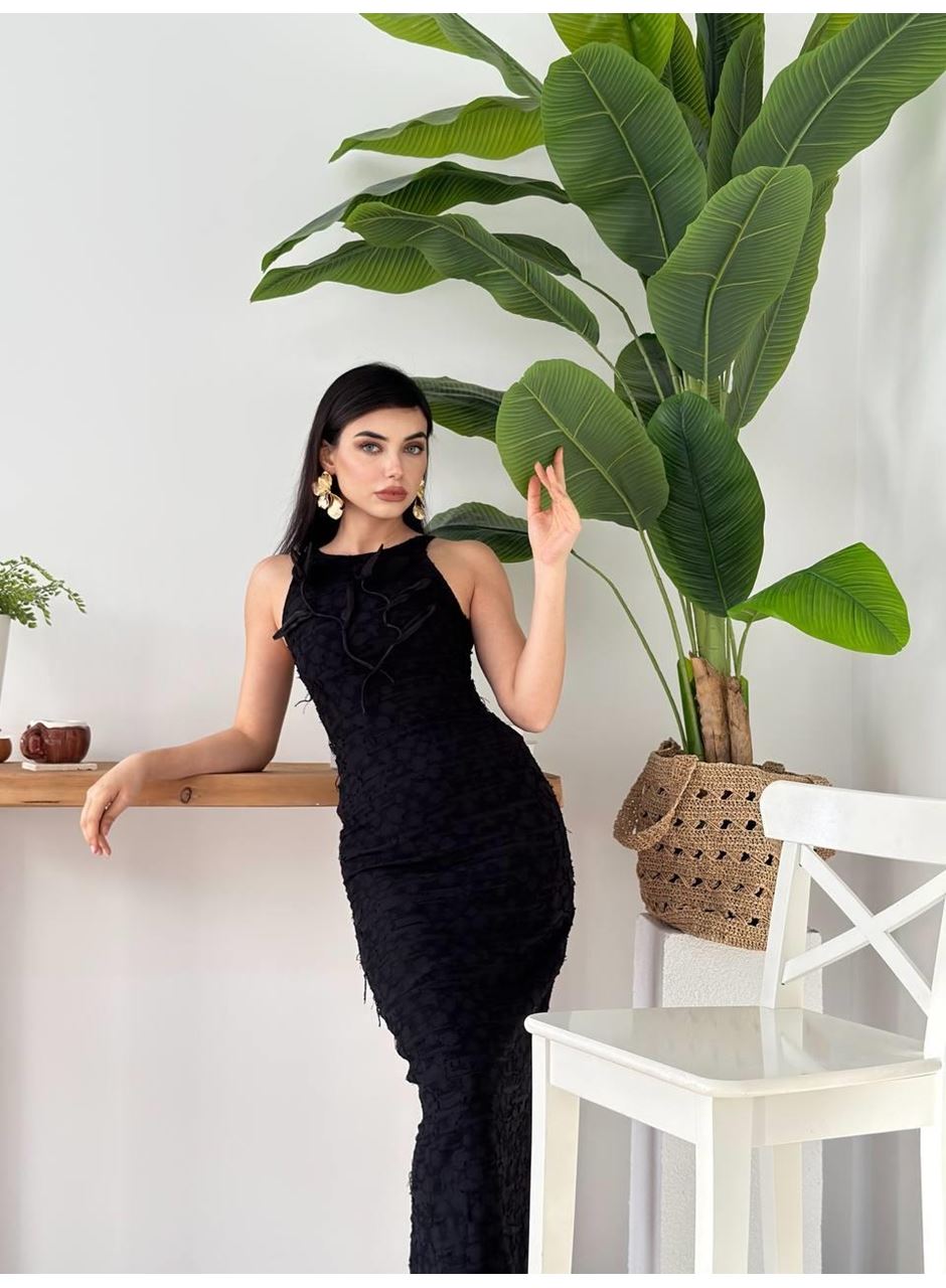 Lers Çiçek Detaylı Elbise