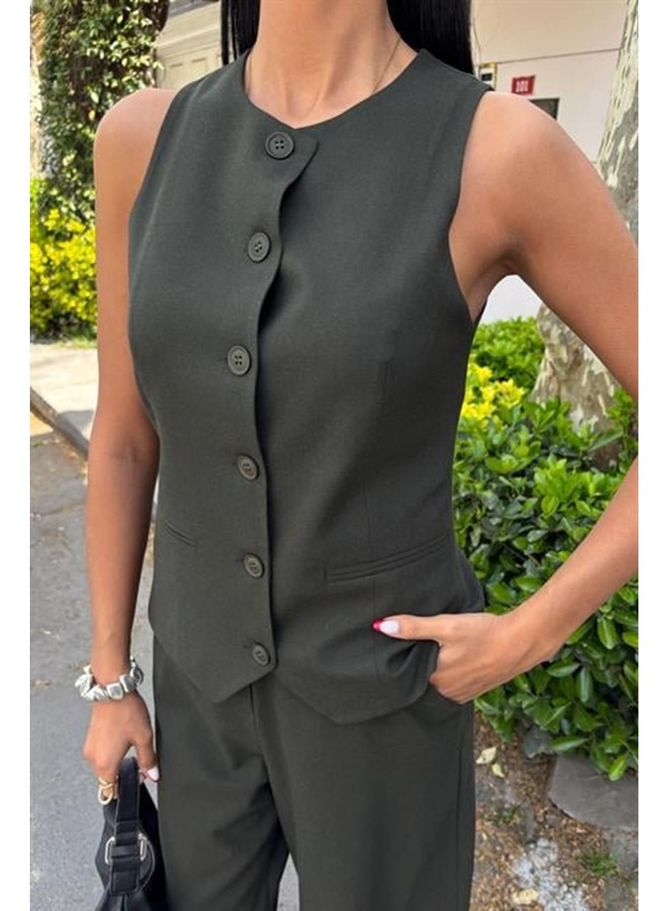 Midi Şortlu Ve Yelekli Viscon Takım 10167