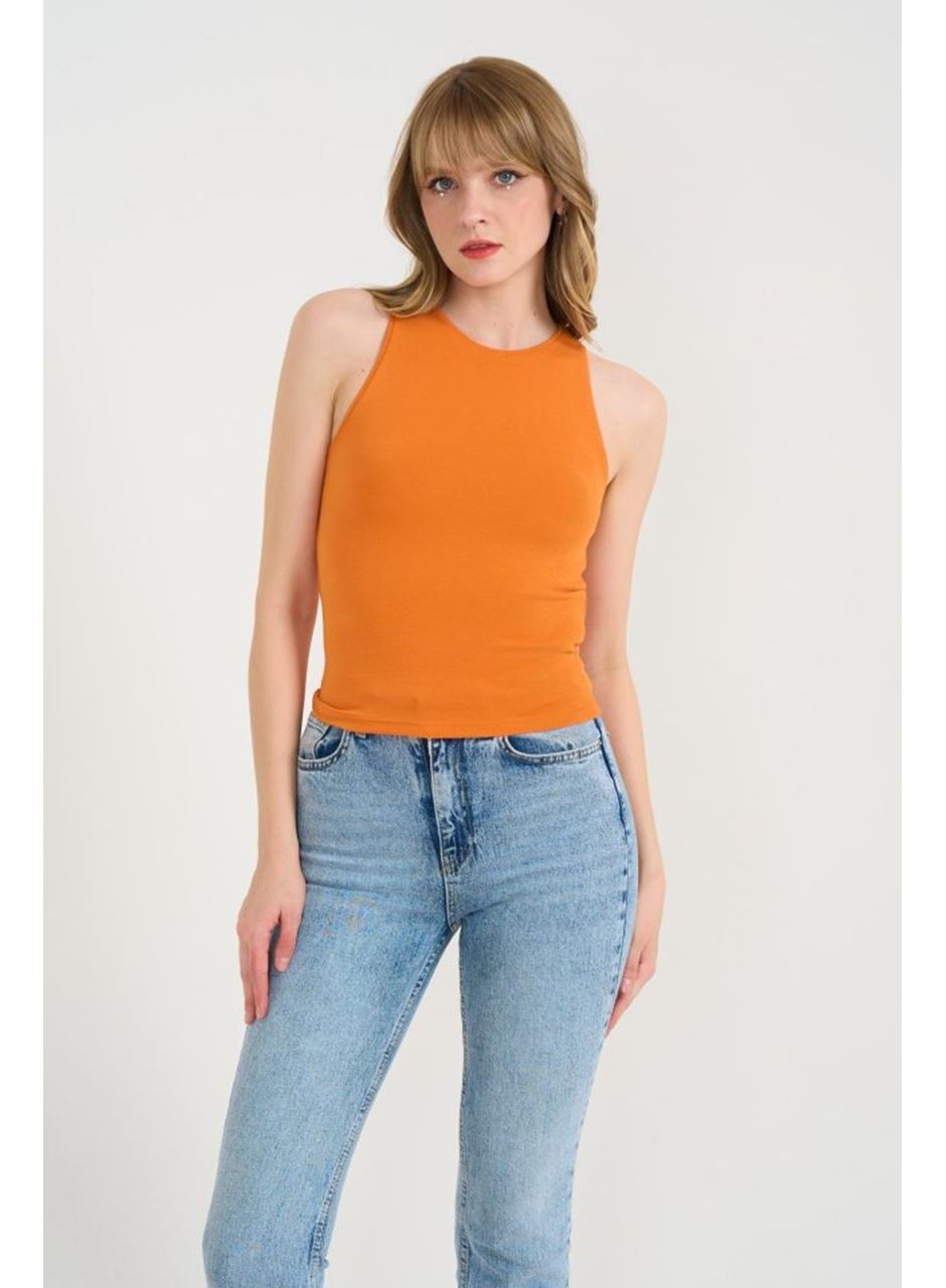 Örme Bisiklet Yaka Atlet - Oranj