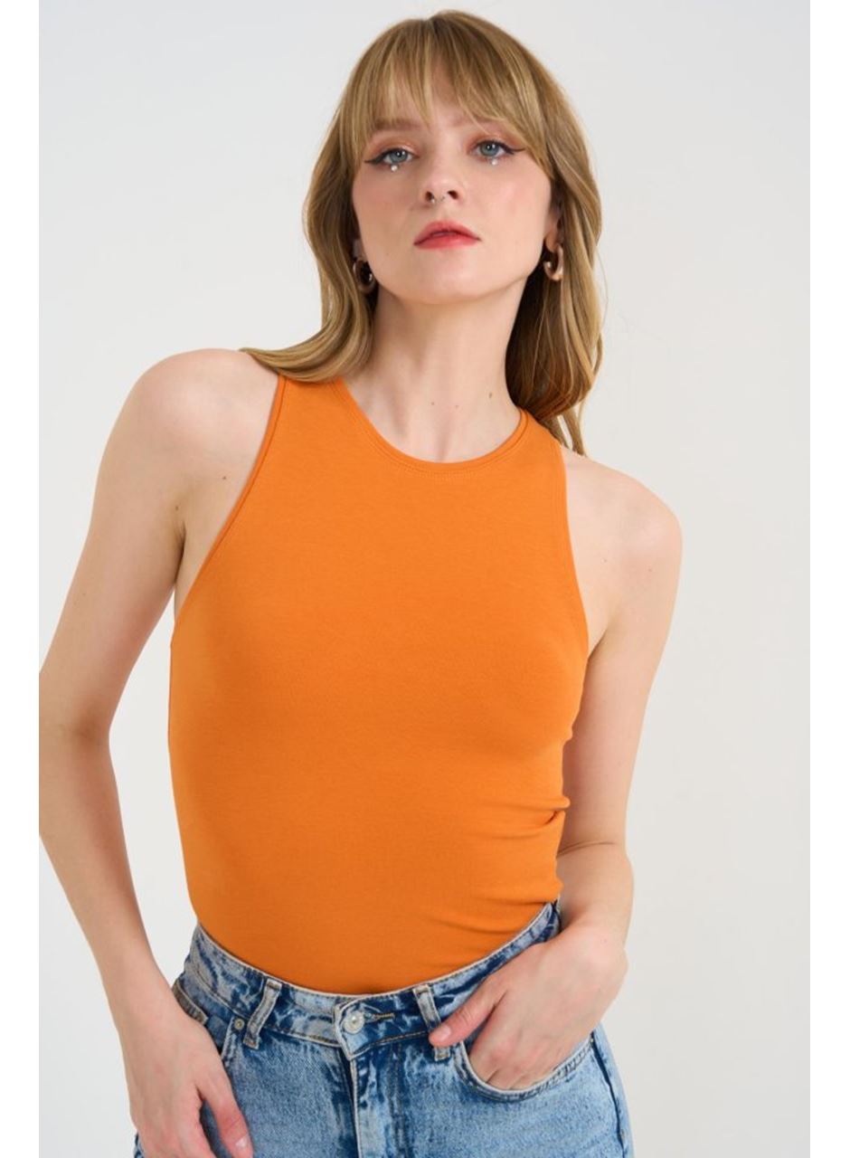 Örme Bisiklet Yaka Atlet - Oranj