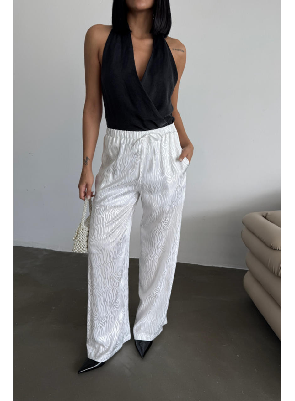 JAKAR SATEN PANTOLON - Beyaz