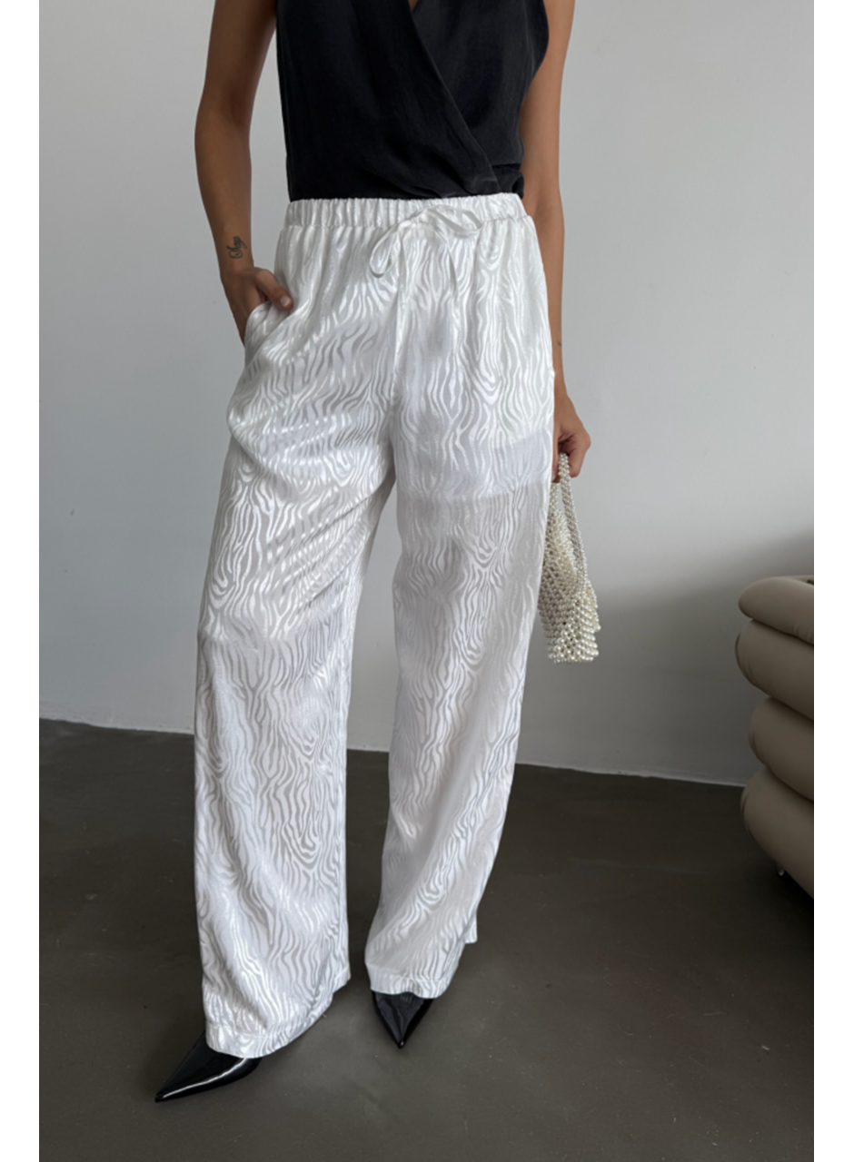 JAKAR SATEN PANTOLON - Beyaz