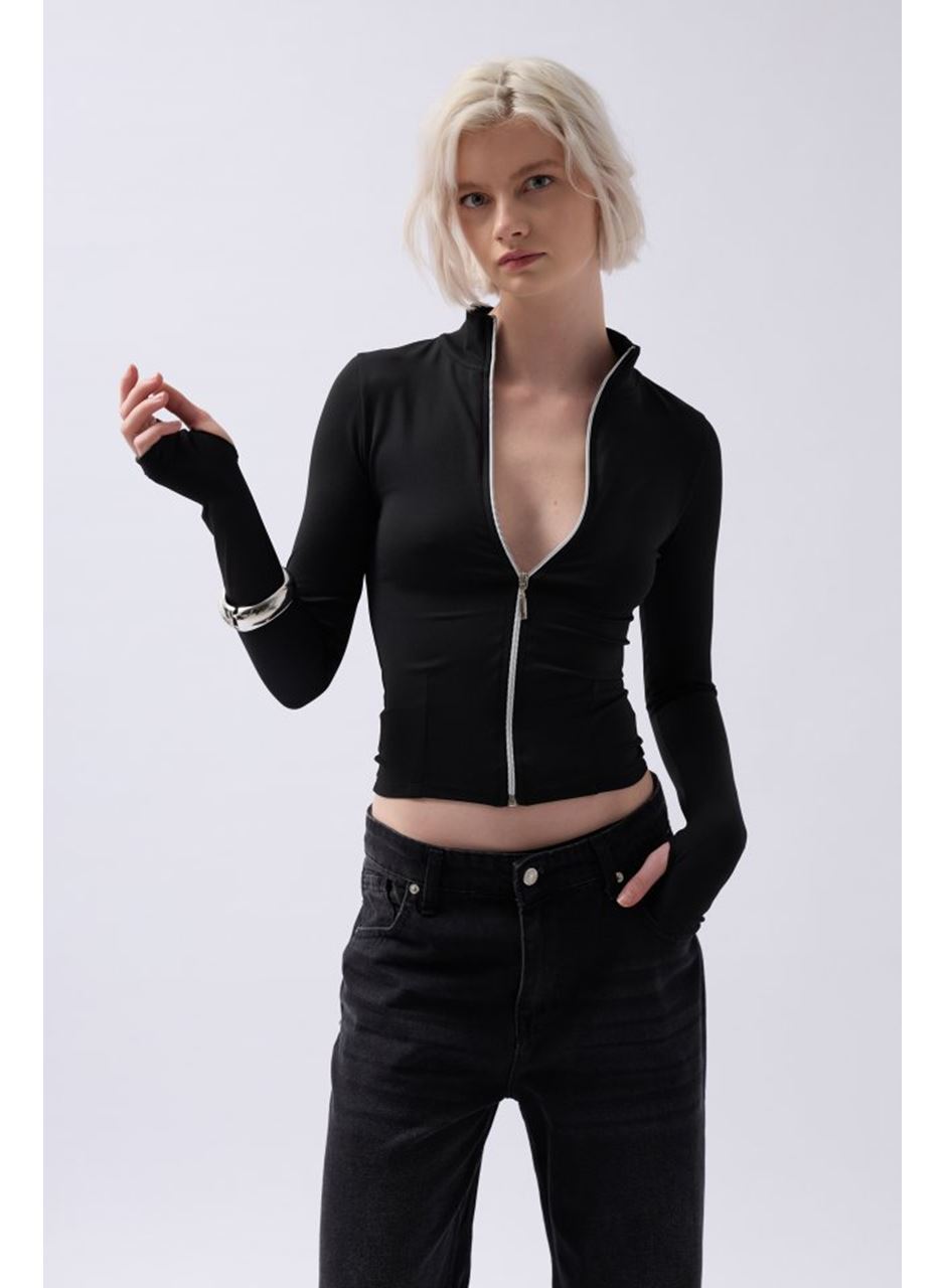 Fermuar Detaylı Bluz