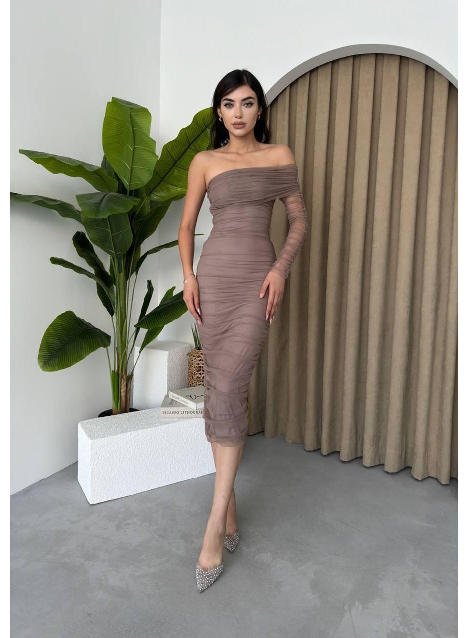 Polack Tek Omuz Tül Elbise