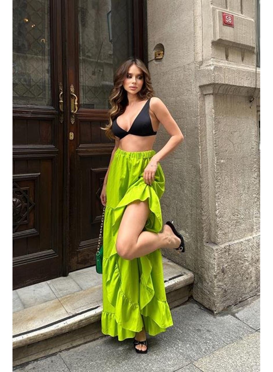 Audrey Fıfrlı Yırtmaç Detay Etek 4037