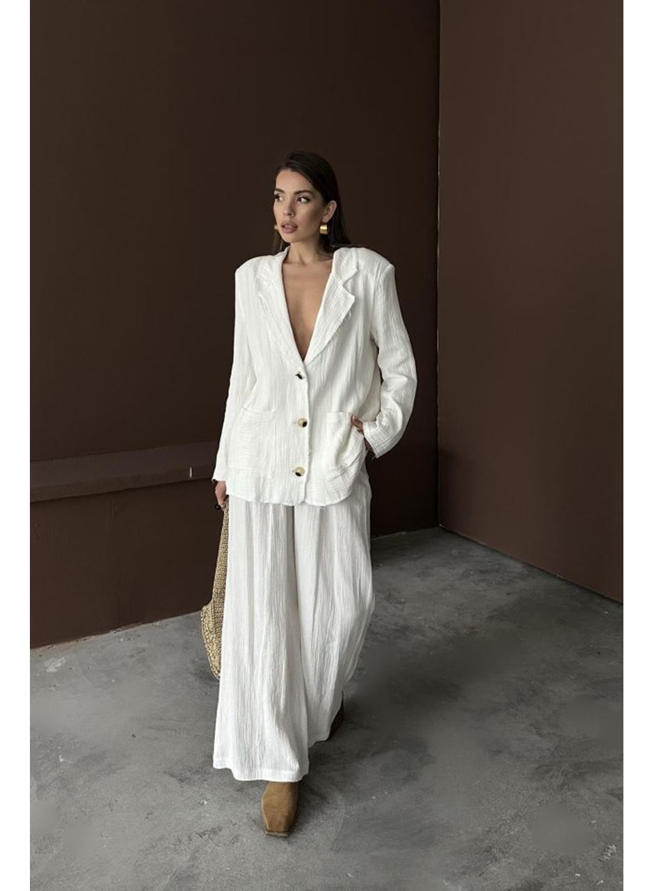 Beyaz Oversize Müslin Takım