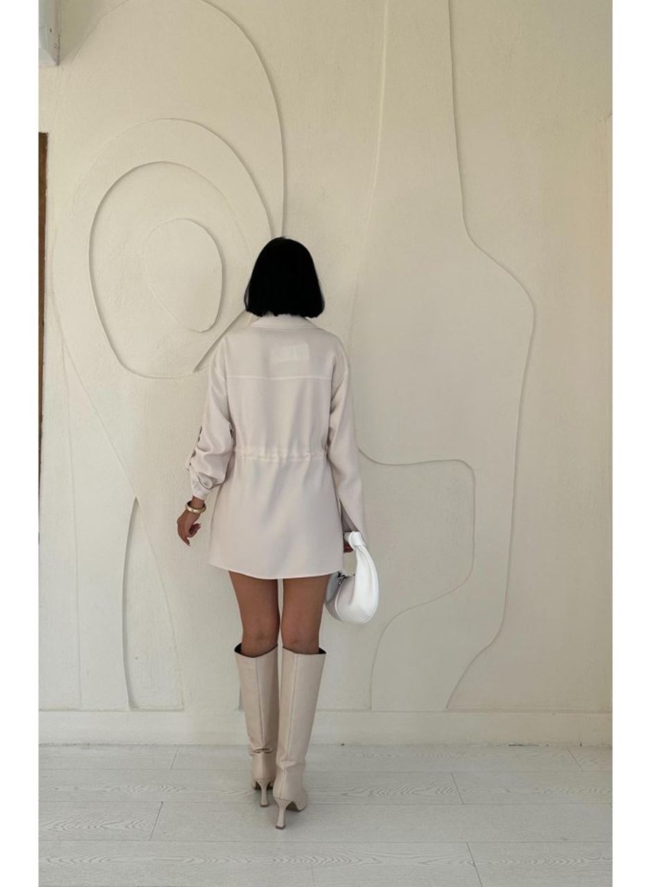 Bej Çıtçıtlı Tünelli Gömlek