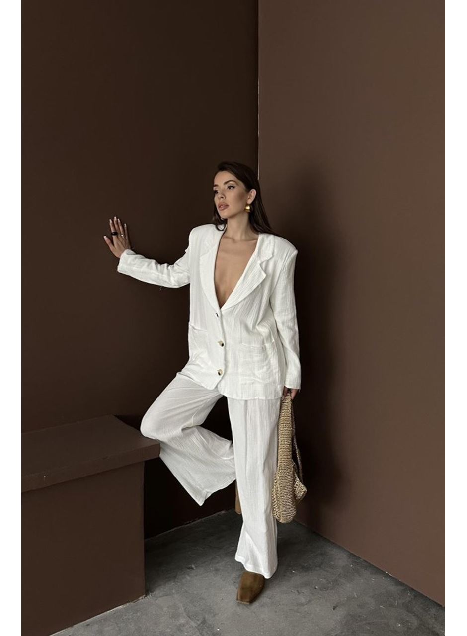 Beyaz Oversize Müslin Takım
