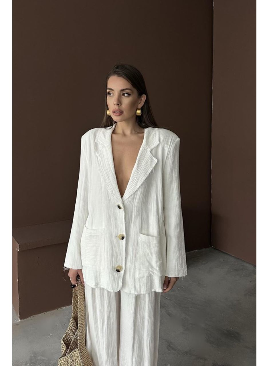 Beyaz Oversize Müslin Takım